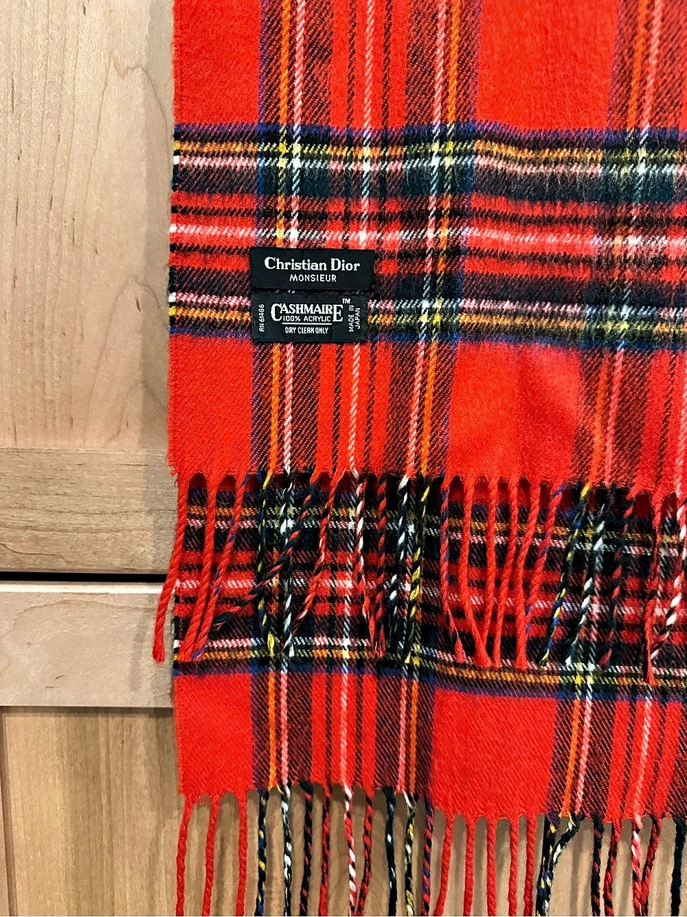 Christian Dior Tartan Plaid Scarf
